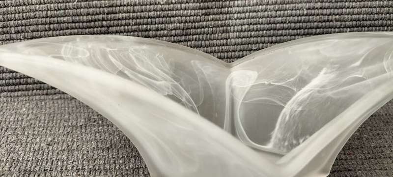 Magnificent Satin Frost with White Art Studio Glass Bowl