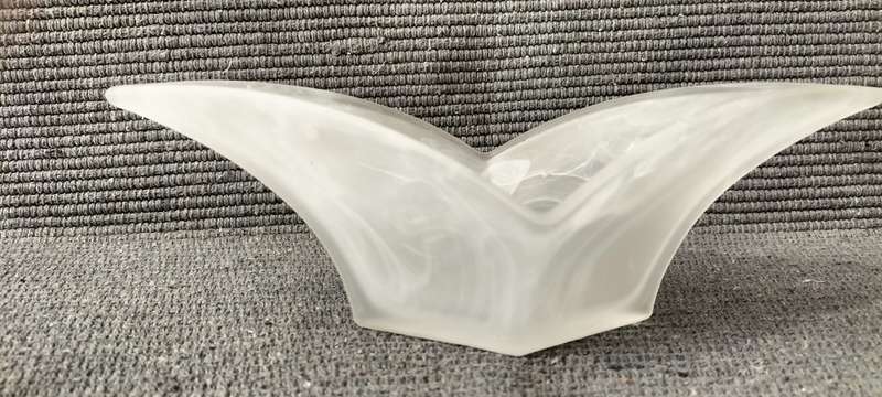 Magnificent Satin Frost with White Art Studio Glass Bowl