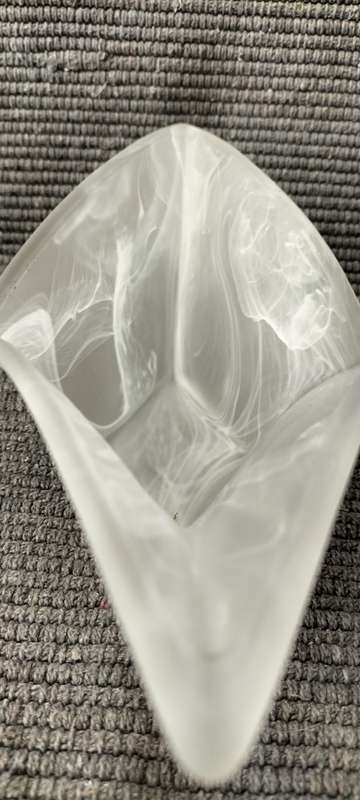 Magnificent Satin Frost with White Art Studio Glass Bowl