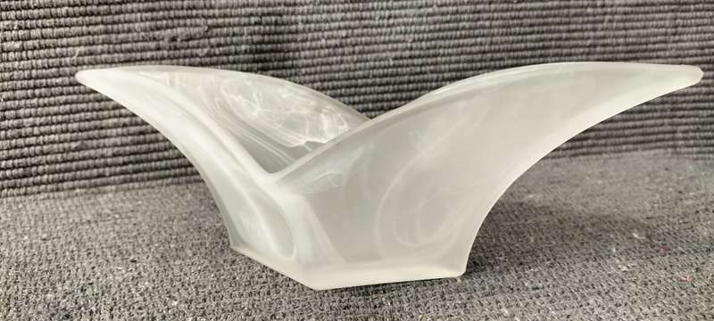 Magnificent Satin Frost with White Art Studio Glass Bowl