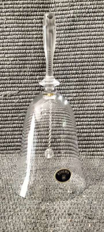 A Magnificent Delicate Bohemia Crystal Bell with Clapper
