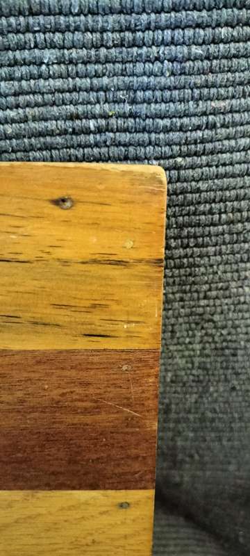 A Magnificent Mid Century Large Wooden Serving Tray With Scallop Sides