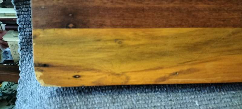 A Magnificent Mid Century Large Wooden Serving Tray With Scallop Sides
