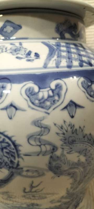 Absolutely Magnificent Imperial Ming Dragon Temple Ginger Jar Lidded Vase