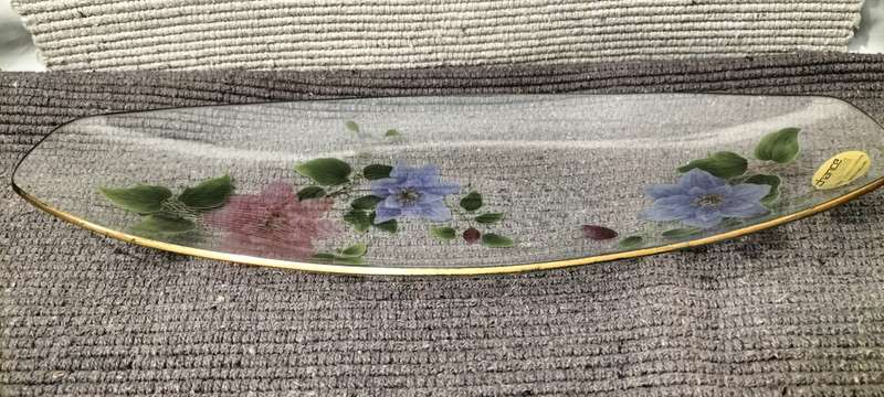 Stunning Very Delicate Vintage Chance Glass Serving Platter
