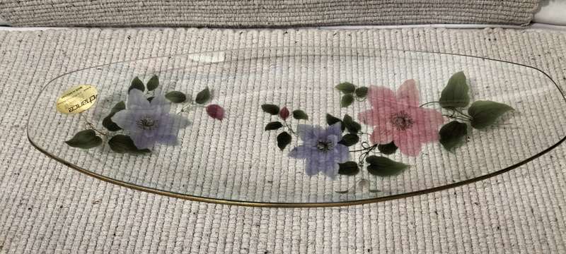 Stunning Very Delicate Vintage Chance Glass Serving Platter