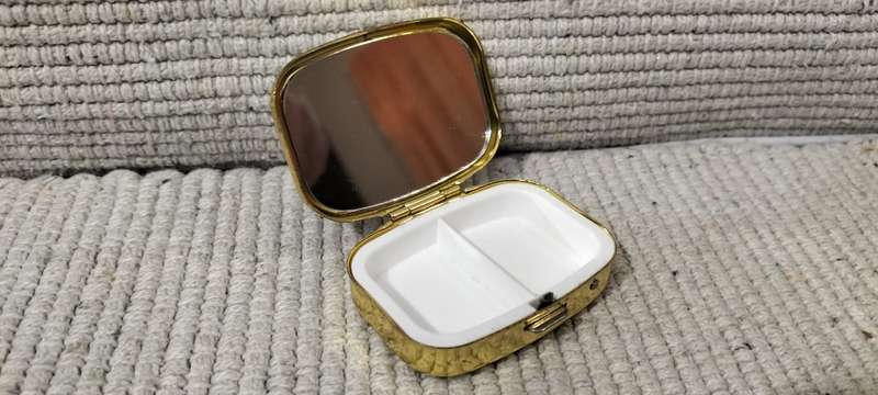 A Genuine Rosina Wachtmeister Two Cell Metal Pill Box