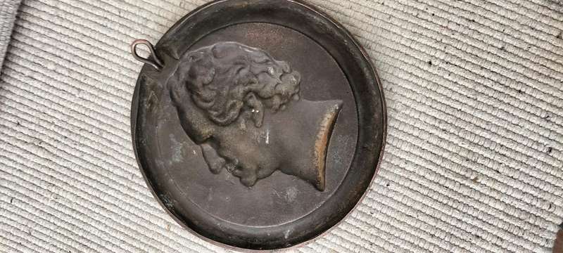 A Magnificent 674g Brass Plaque of Goethe