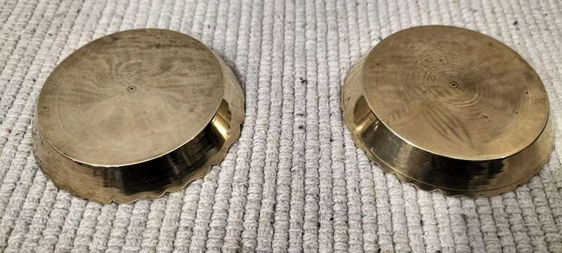 A Set of 2 Beautiful Small Copper Plates/Flat Bowls