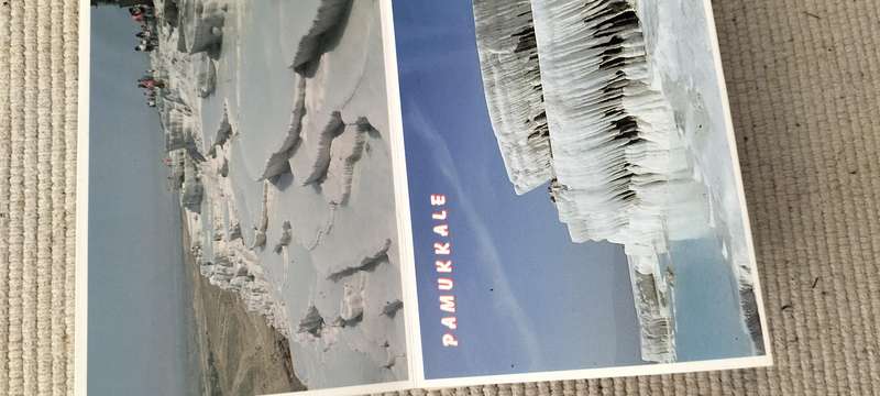 A Sheet of 12 Attached Unused Postcards of Pamukkale Turkey
