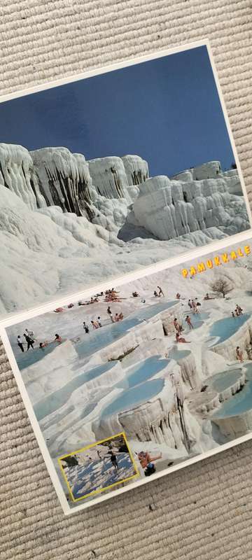 A Sheet of 12 Attached Unused Postcards of Pamukkale Turkey