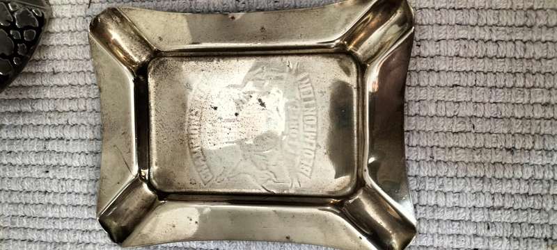 A Collection of Three Africana Vintage Ashtrays Including a Rare Circa 1940 Middle Age Relief Scene