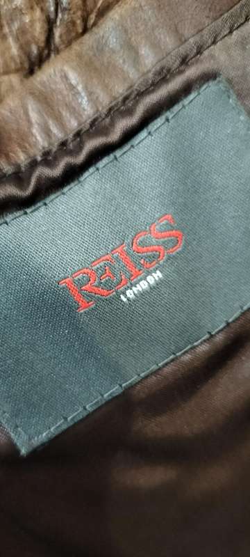 A Magnificent Genuine Reiss of London Men's Superior Quality Leather Jacket -L  Worth R12 000