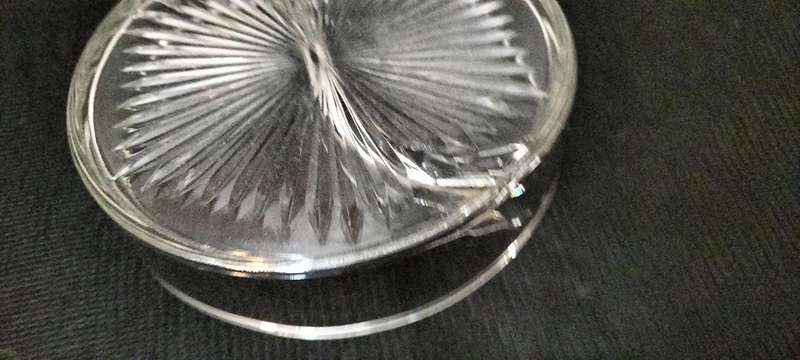 A Superb 2 Division Glass Chocolate/mint Dish