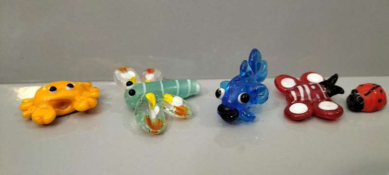 Magnificent Set of 5 Murano/Studio/Lampwork Beads. Set 1