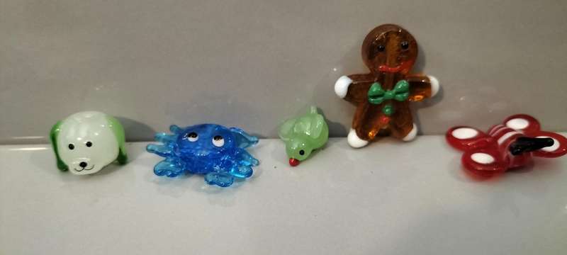 Magnificent Set of 5 Murano/Studio/Lampwork Beads. Set 10