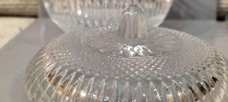 Beautiful Lidded Cut Glass Sugar Bowl