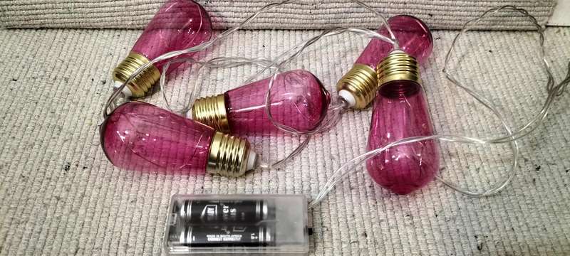 5 Globe Purple Battery Operated Decorative Lights