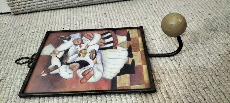 Beautiful Glass framed and Metal Kitchen Towel Holder