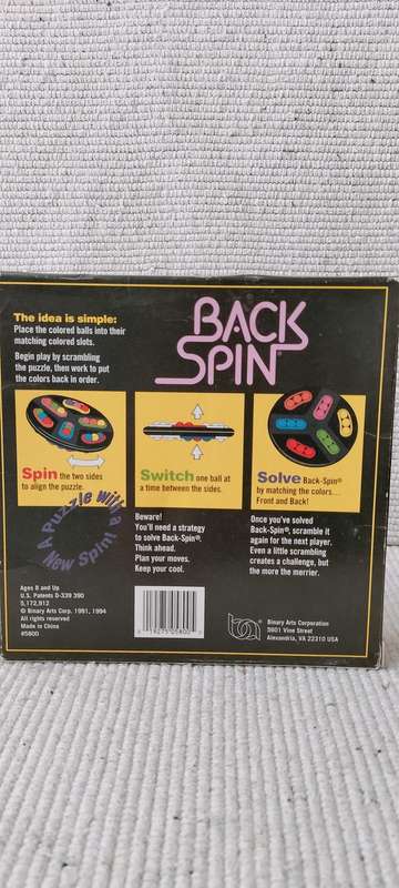 Back Spin Puzzle Game in Box.