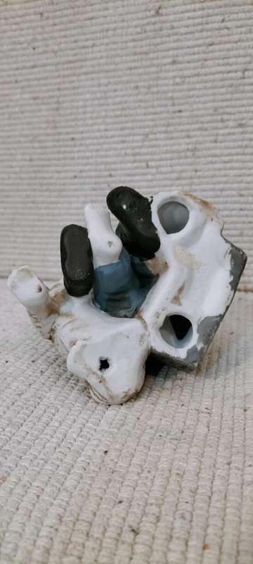 Beautiful Vintage Enesco Matte Ceramic Boy with Dog Figurine