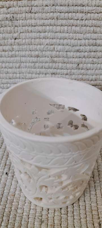 Etched Resin T-light Candle Holder.