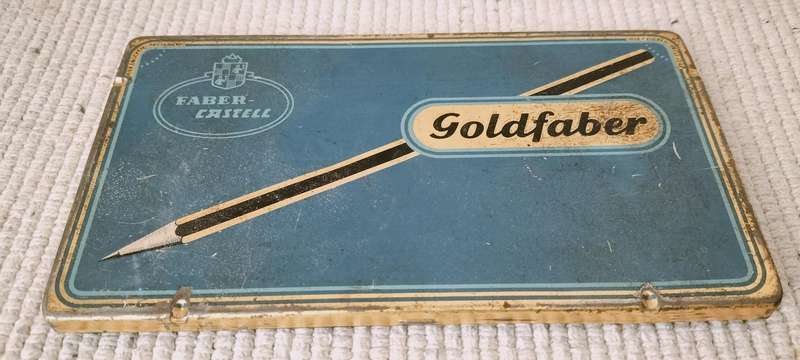 Circa 1970 Collectible Goldfaber Faber Castell Pencil Tin
