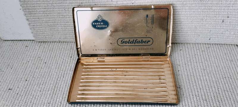 Circa 1970 Collectible Goldfaber Faber Castell Pencil Tin