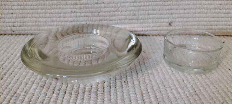 2 x Glass T-light Candle Holders