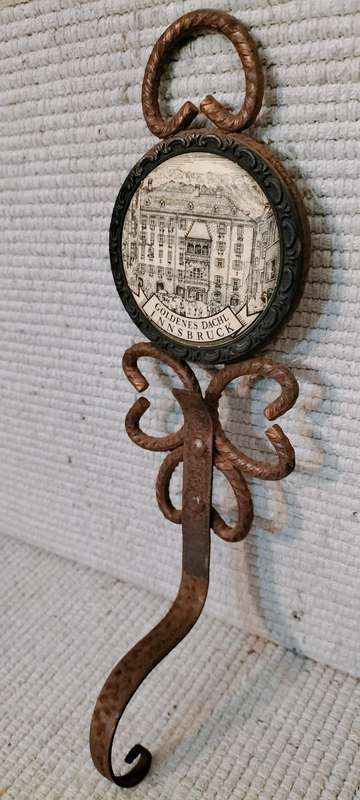 A Magnificent Antique Early 1900's Wrought Iron Goldenes Dachl Innsbruck Coat Hanger