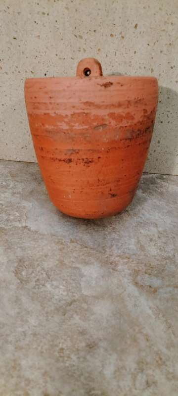 A Unique Heavy Terra Cotta Hanging Garden Decoration or Insect Home