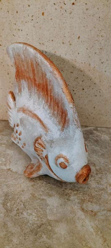 A Magnificent Large Matte Ceramic Fish Shelf Ornament