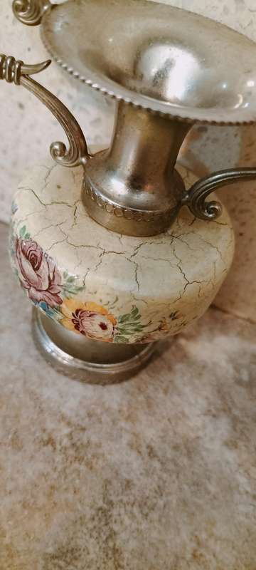 Stunning Metal with Aged Look Amphora Vase.