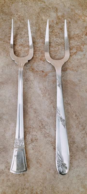 Beautiful Pair of Vintage Angora Silver Plate Pickle/Baked Potato Forks