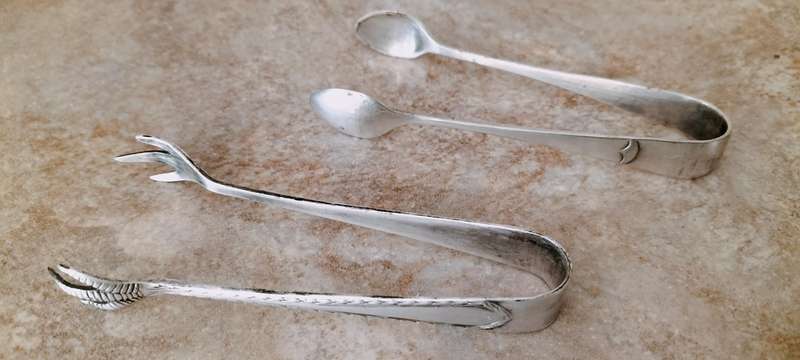 Pair of Vintage Silver Plate Sugar Cube Tongs