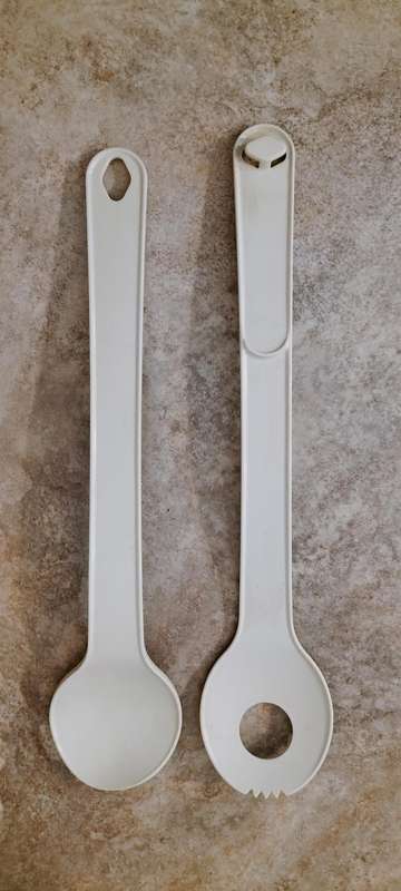 Vintage Interlocking Tupperware Salad Servers/Serving Spoons
