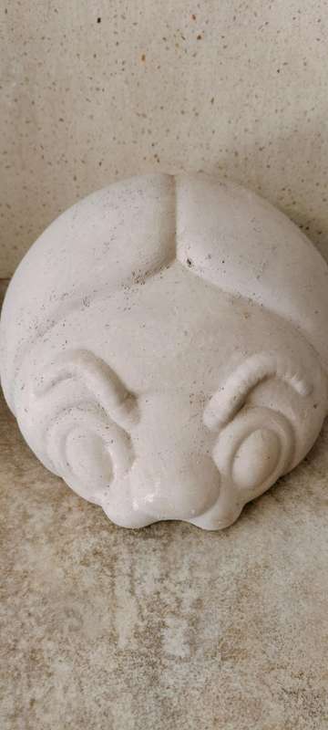 A Magnificent Extra Large Plaster of Paris Painted Ladybug Garden Decoration
