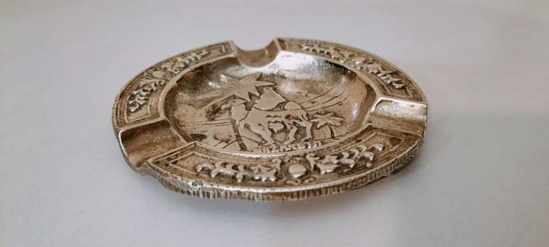 A Stunning Vintage Sold Brass Ashtray