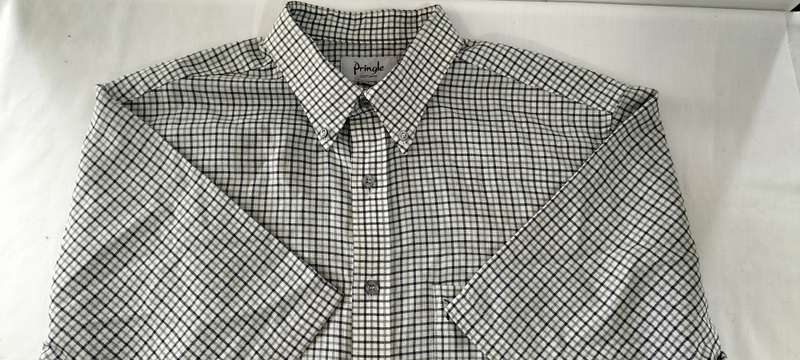 Magnificent Valuable Pringle of Scotland Men's Short Sleeve Shirt - (Nr8) - Large