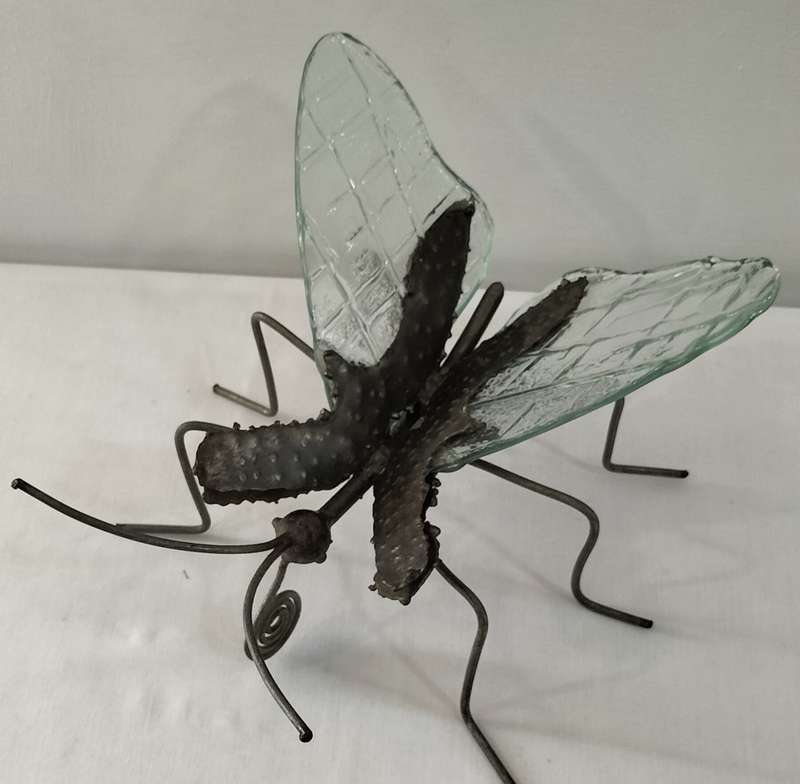 A Magnificent Well Made Large Metal and Glass Butterfly