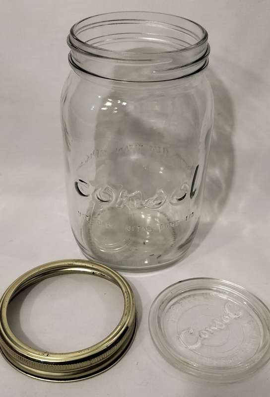 Quality Consol Glass Preserve Jar with Glass dome and Metal Ring 1000ml 1Liter. (type2)