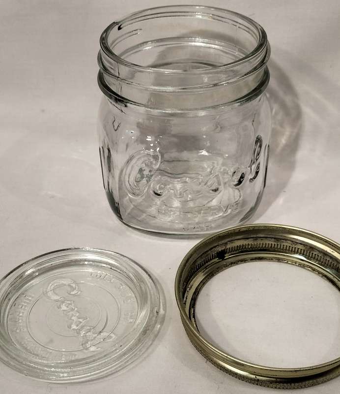 Quality Consol Glass Preserve Jar with Glass dome and Metal Ring 300ml. (type4)