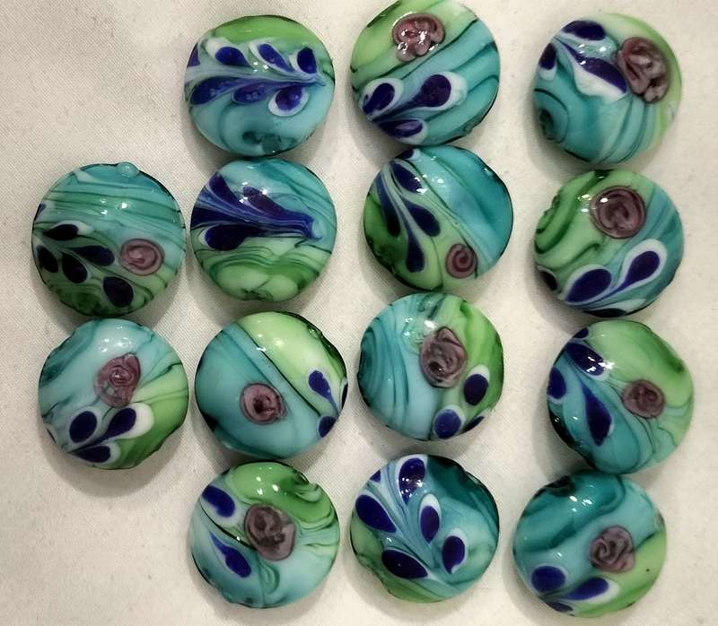 14 Pieces Magnificent Lampwork Handmade Glass Beads. B28 - Bid Per Bead