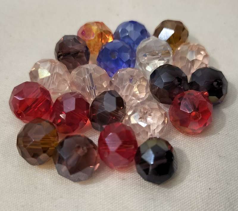 20 Pieces Czech Faceted Fire Polish Crystal/Glass Beads. Mix. 8mm. B44.
