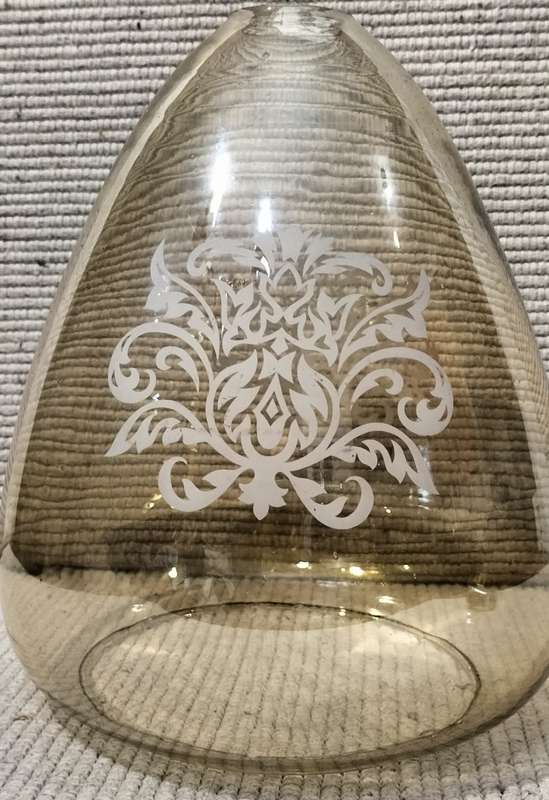 Magnificent Intact Circa 1970 Light Amber Lamp/Light Shade