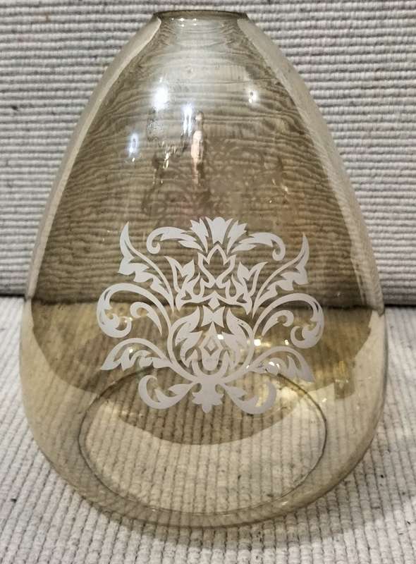 Magnificent Intact Circa 1970 Light Amber Lamp/Light Shade