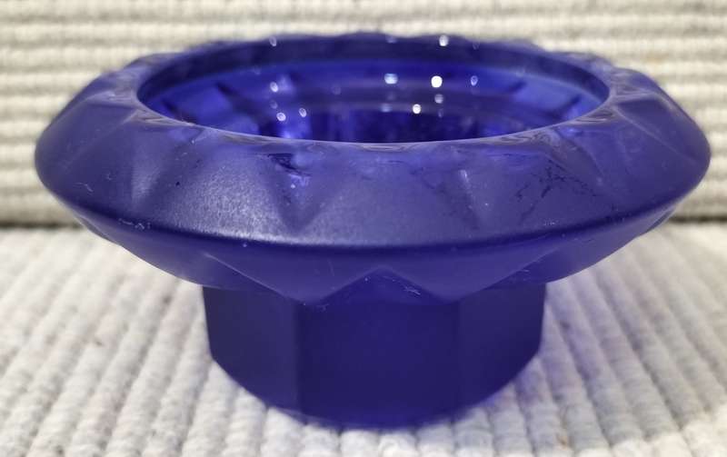 A Rare Cobalt Blue Three Size Glass Candle Holder. 245g.