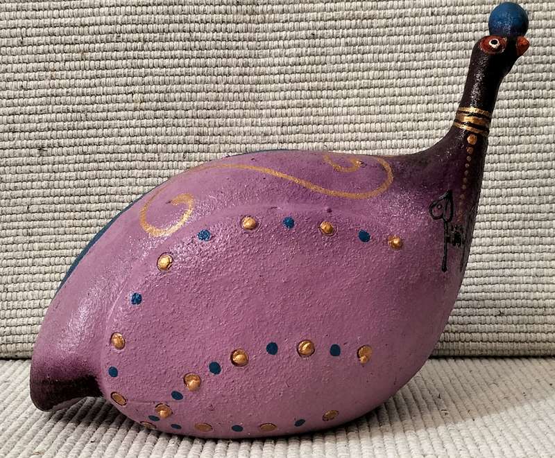 An Absolutely Magnificent Bohemian Hand Painted Guinea Fowl