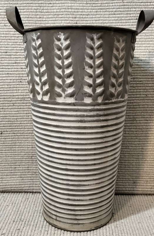 Beautiful Aged Look Tin Flower Vase