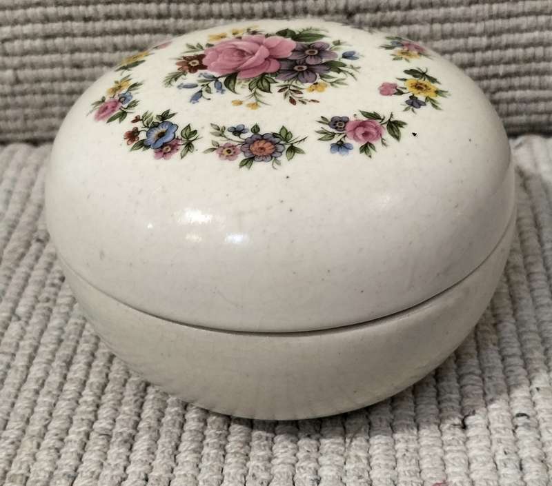 Beautiful Vintage Matte Glazed Lidded Ceramic Cotton Jar